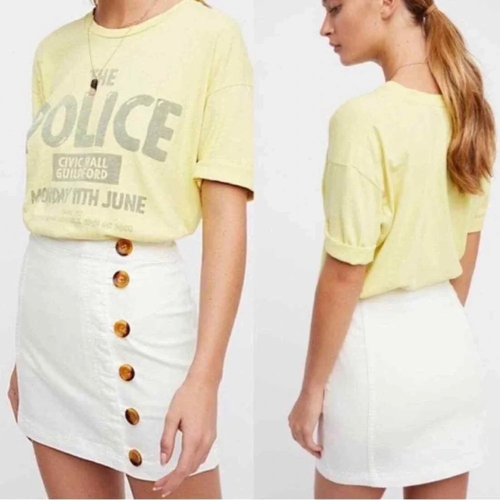 Free People White Little Daisies Mini Skirt
